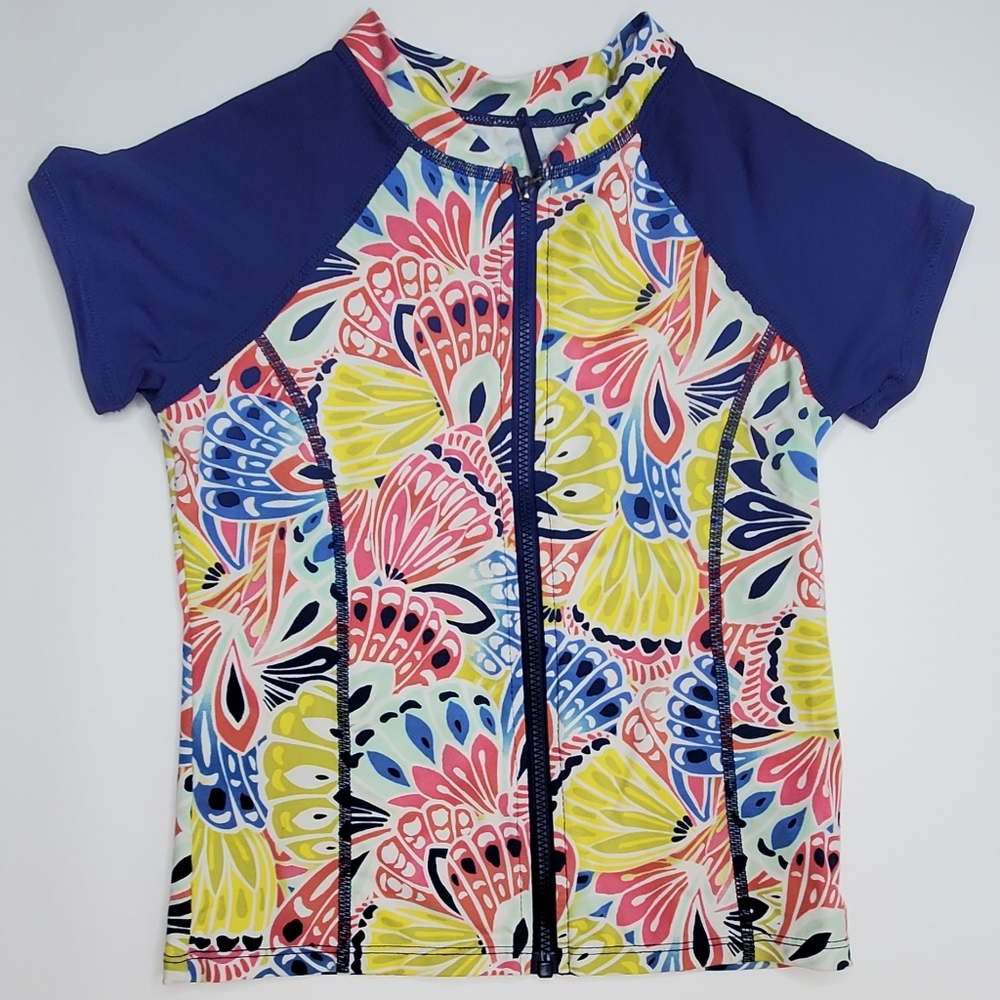 {Garnet Hill} Kids Multi-colored Floral Rashguard